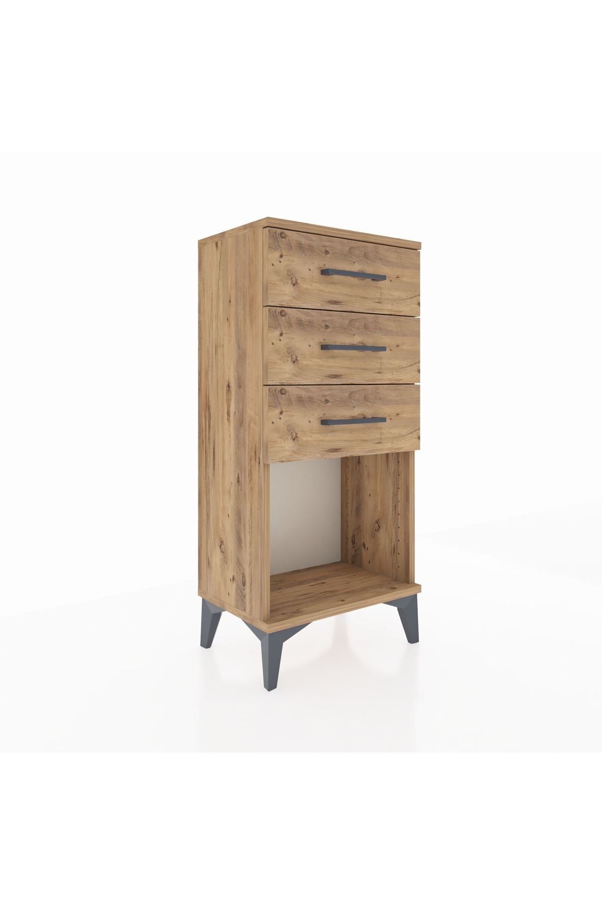 Arges Komodin 3 Çekmeceli 44x30x96 Çam-Çam