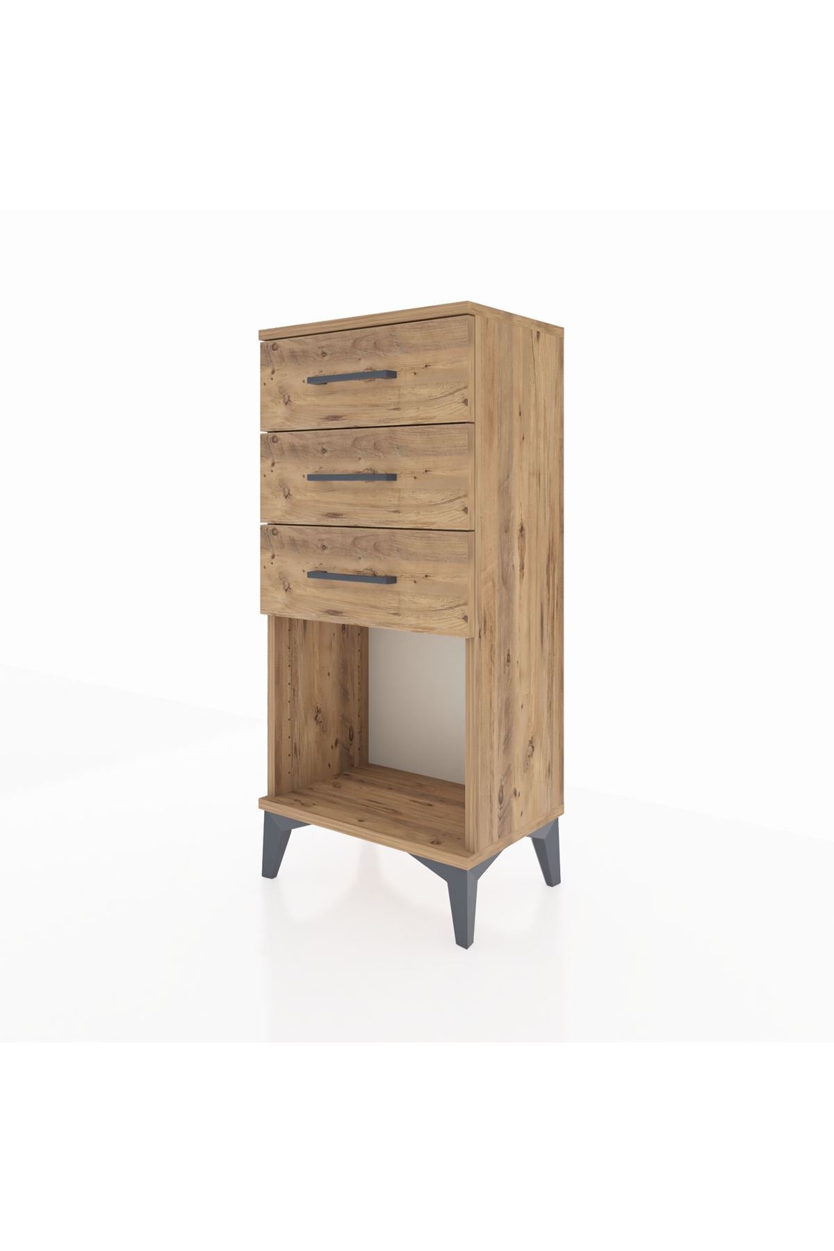 Arges Komodin 3 Çekmeceli 44x30x96 Çam-Çam