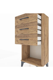 Arges Komodin 3 Çekmeceli 44x30x96 Çam-Çam