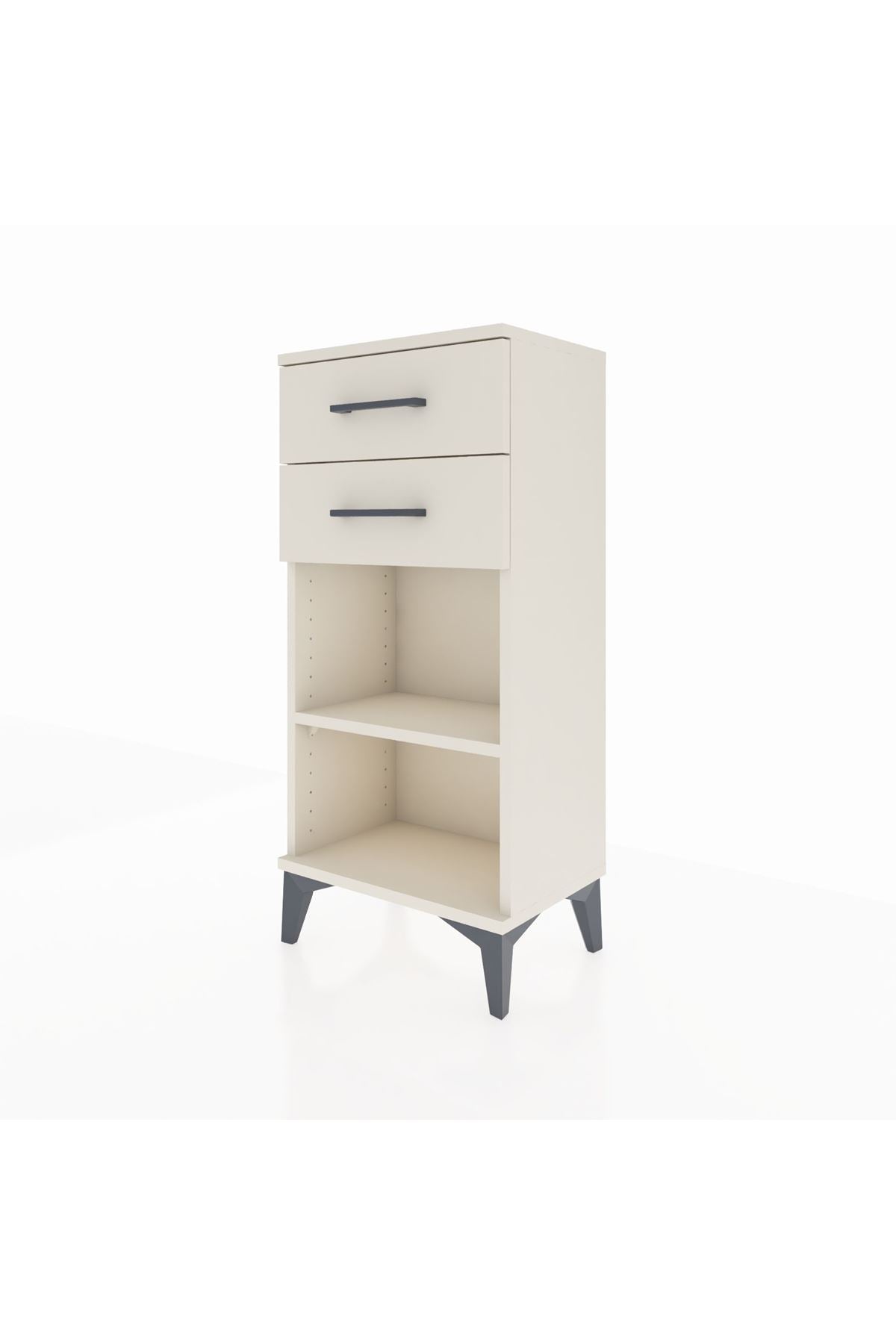 Arges Komodin Tek Raflı 2 Çekmeceli 44x30x96 Aytaşı-Aytaşı