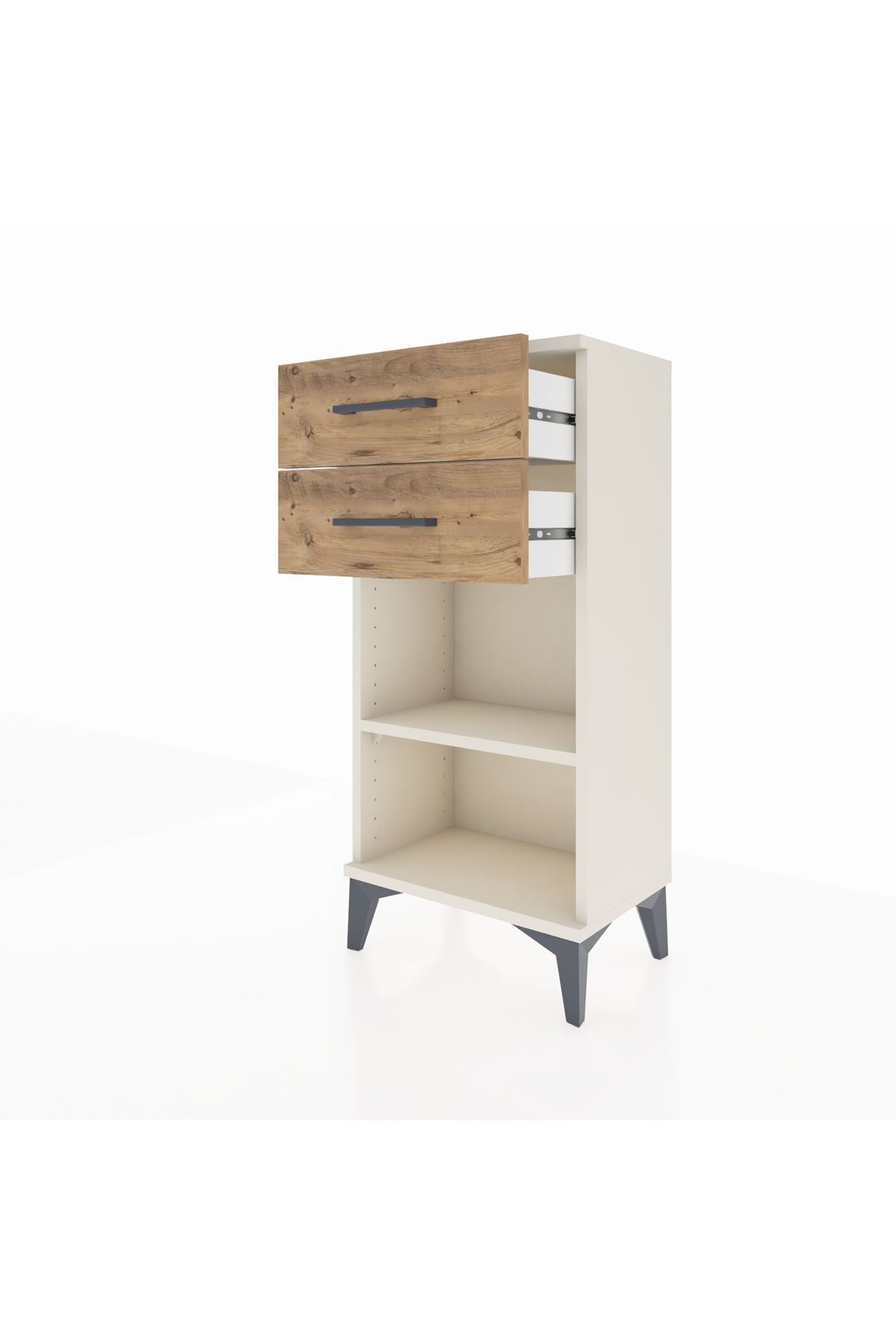 Arges Komodin Tek Raflı 2 Çekmeceli 44x30x96 Aytaşı-Çam