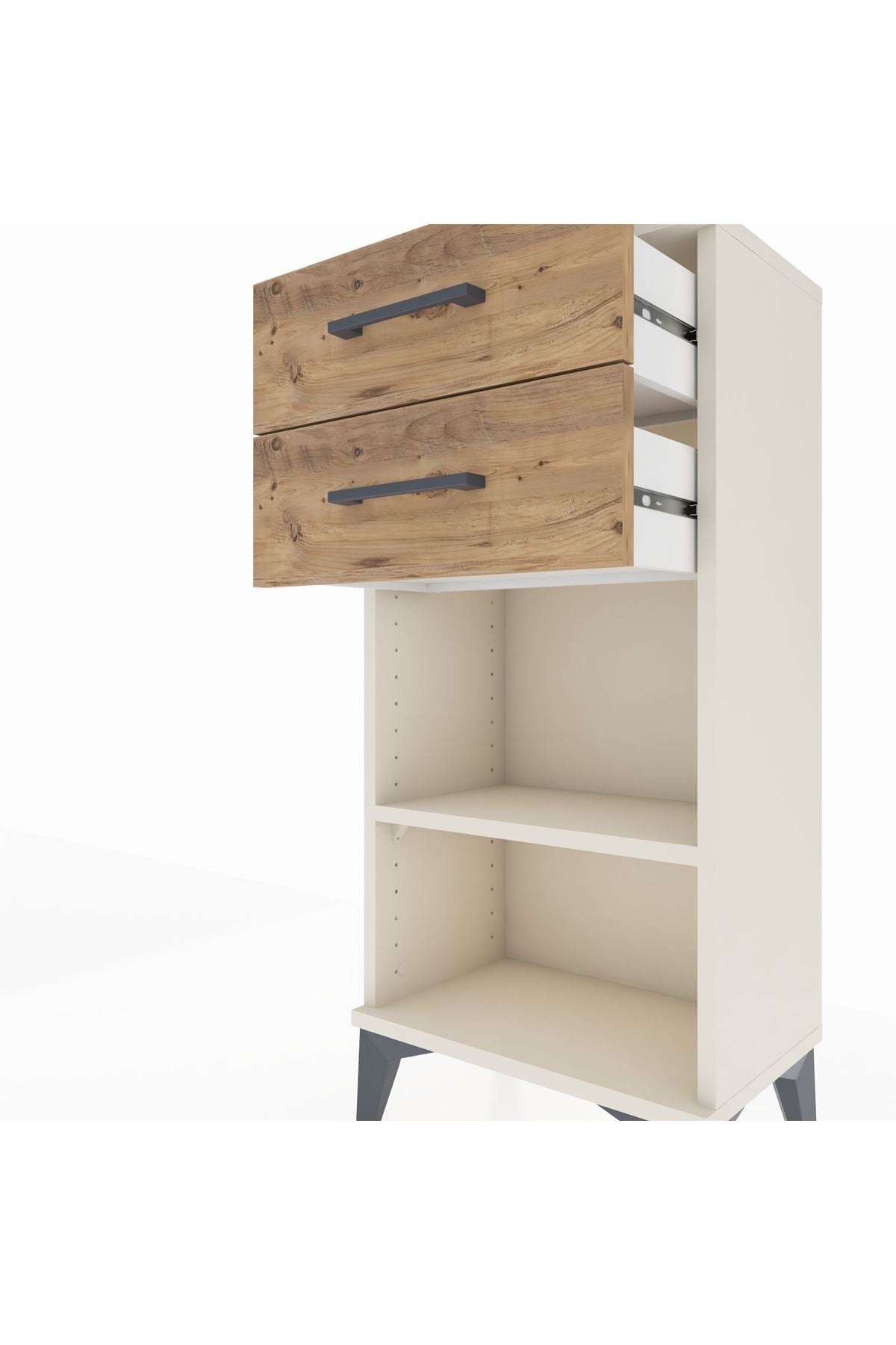 Arges Komodin Tek Raflı 2 Çekmeceli 44x30x96 Aytaşı-Çam
