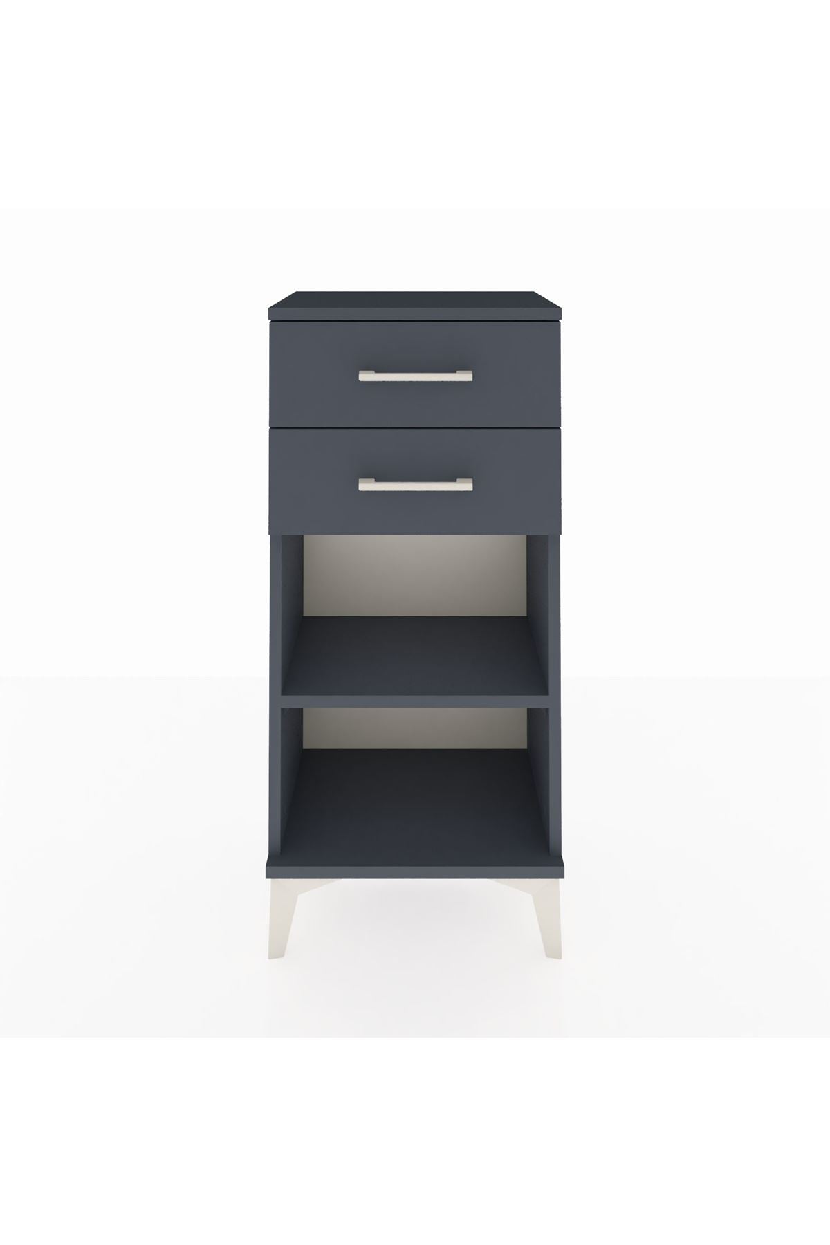 Arges Komodin Tek Raflı 2 Çekmeceli 44x30x96 Antrasit-Antrasit