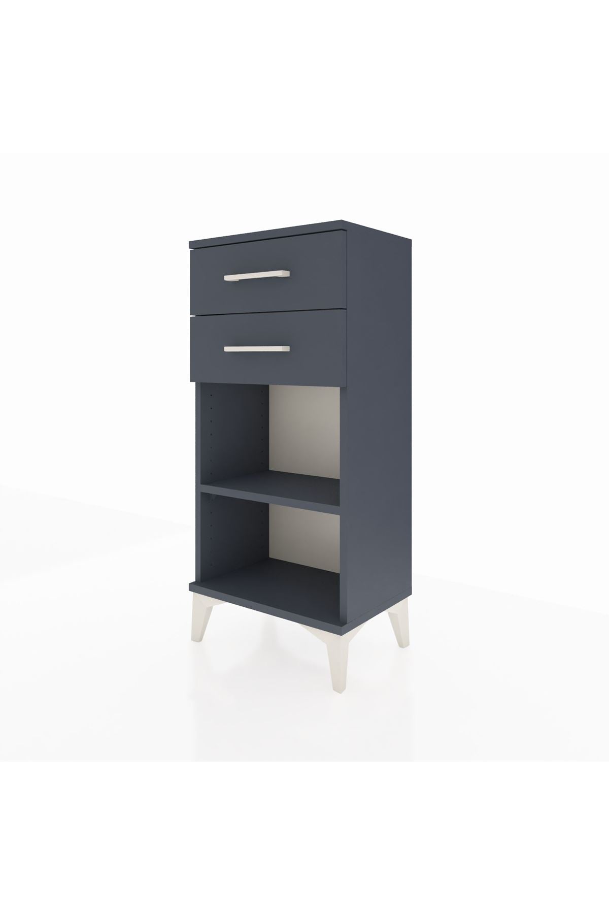 Arges Komodin Tek Raflı 2 Çekmeceli 44x30x96 Antrasit-Antrasit