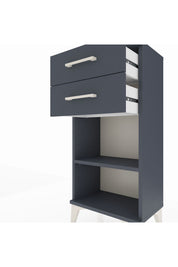 Arges Komodin Tek Raflı 2 Çekmeceli 44x30x96 Antrasit-Antrasit