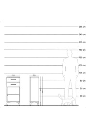 Arges Komodin Tek Raflı 2 Çekmeceli 44x30x96 Antrasit-Antrasit