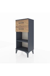 Arges Komodin Tek Raflı 2 Çekmeceli 44x30x96 Antrasit-Çam