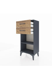 Arges Komodin Tek Raflı 2 Çekmeceli 44x30x96 Antrasit-Çam
