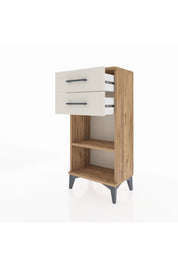 Arges Komodin Tek Raflı 2 Çekmeceli 44x30x96 Çam-Aytaşı