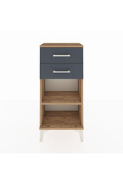 Arges Komodin Tek Raflı 2 Çekmeceli 44x30x96 Çam-Antrasit