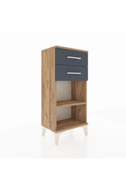 Arges Komodin Tek Raflı 2 Çekmeceli 44x30x96 Çam-Antrasit