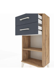 Arges Komodin Tek Raflı 2 Çekmeceli 44x30x96 Çam-Antrasit