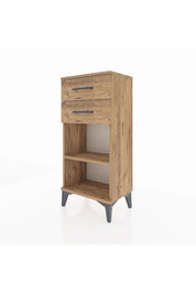 Arges Komodin Tek Raflı 2 Çekmeceli 44x30x96 Çam-Çam