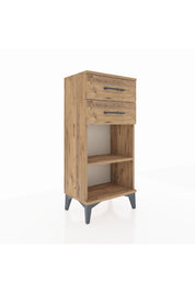 Arges Komodin Tek Raflı 2 Çekmeceli 44x30x96 Çam-Çam