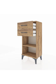 Arges Komodin Tek Raflı 2 Çekmeceli 44x30x96 Çam-Çam