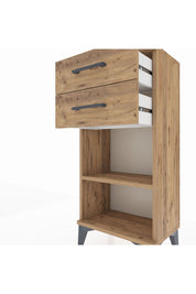 Arges Komodin Tek Raflı 2 Çekmeceli 44x30x96 Çam-Çam