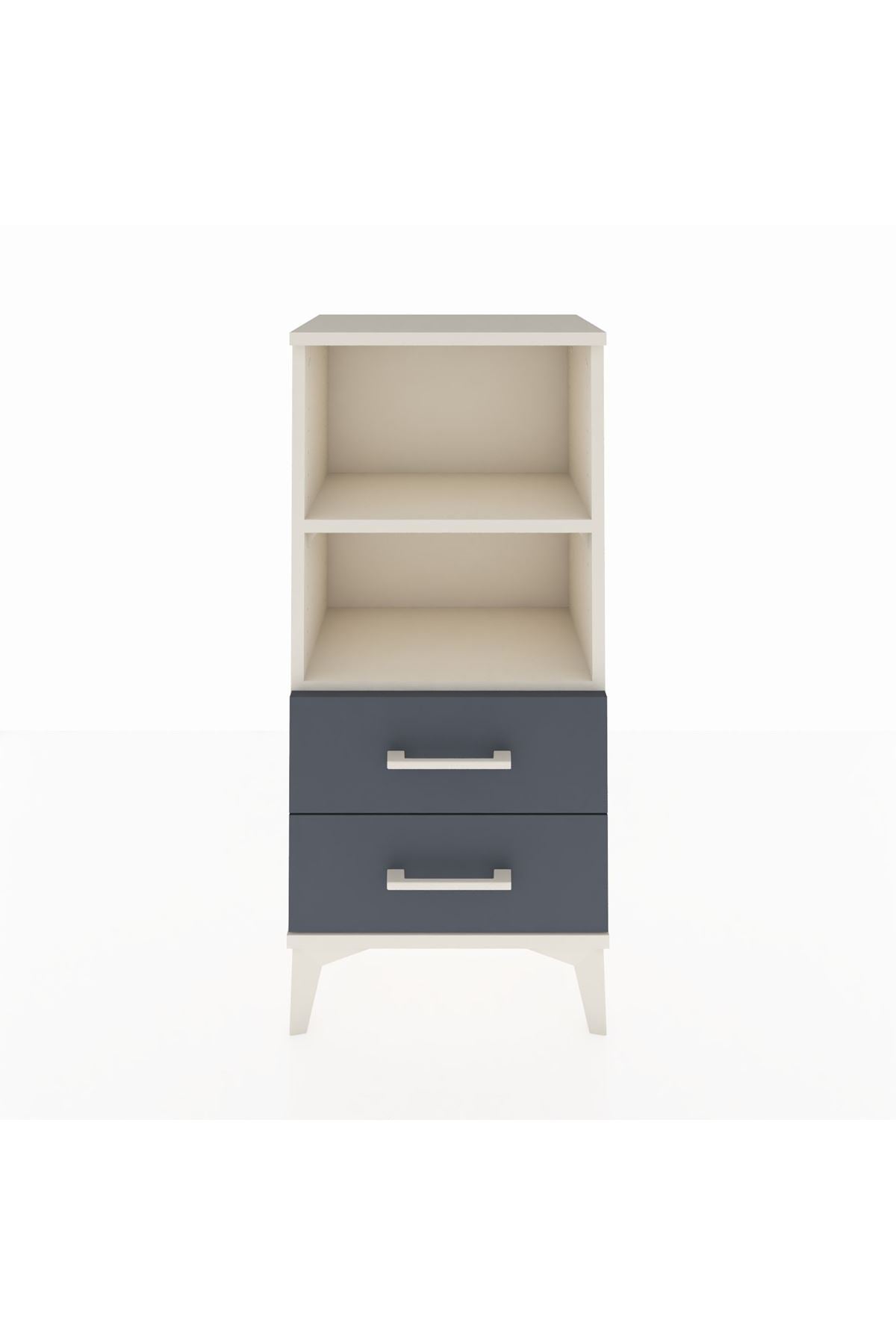 Arges Komodin 2 Raflı 2 Çekmeceli 44x30x96 Aytaşı-Antrasit