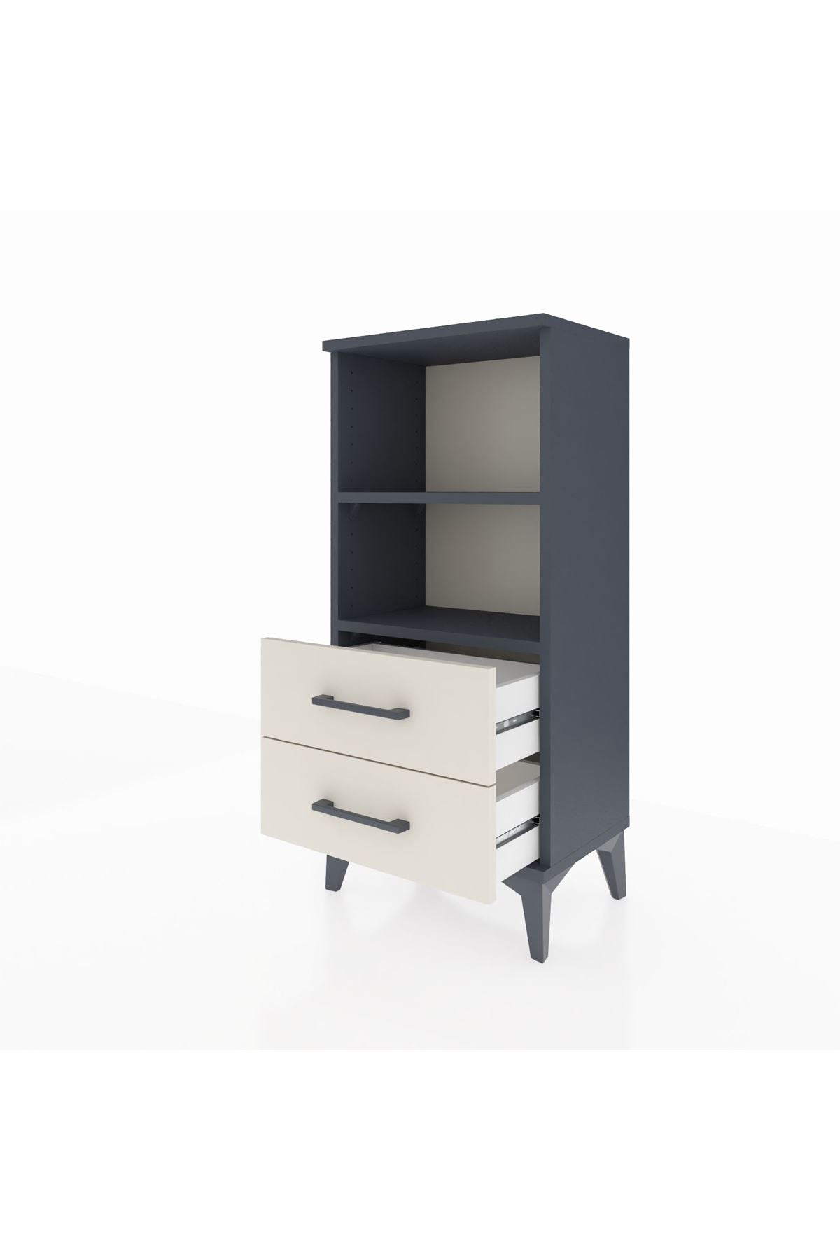 Arges Komodin 2 Raflı 2 Çekmeceli 44x30x96 Antrasit-Aytaşı