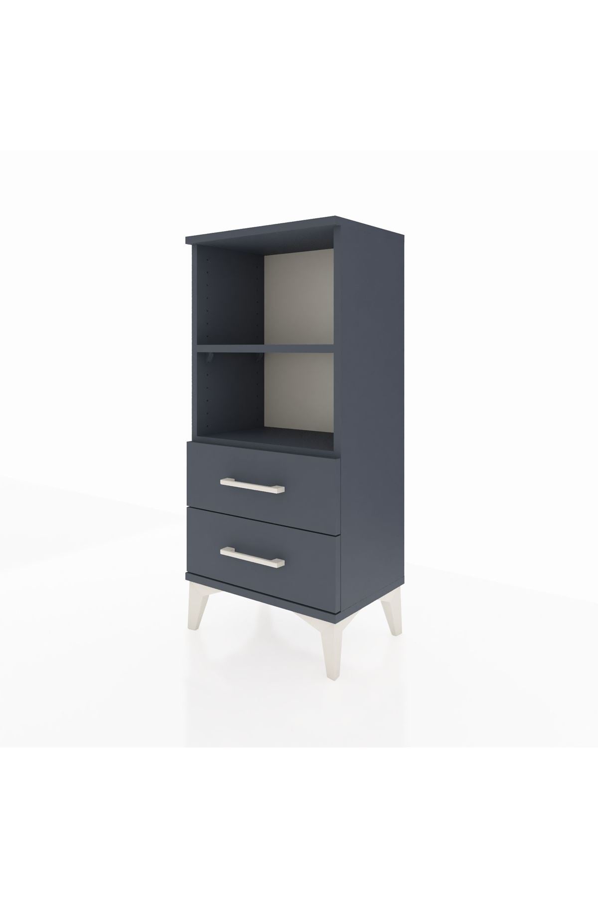 Arges Komodin 2 Raflı 2 Çekmeceli 44x30x96 Antrasit-Antrasit