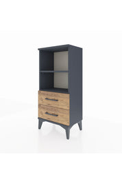 Arges Komodin 2 Raflı 2 Çekmeceli 44x30x96 Antrasit-Çam