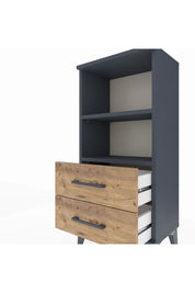 Arges Komodin 2 Raflı 2 Çekmeceli 44x30x96 Antrasit-Çam