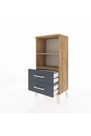 Arges Komodin 2 Raflı 2 Çekmeceli 44x30x96 Çam-Antrasit