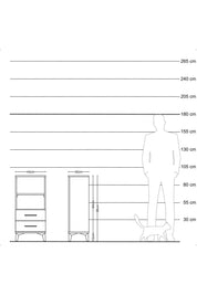 Arges Komodin 2 Raflı 2 Çekmeceli 44x30x96 Çam-Antrasit