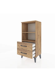 Arges Komodin 2 Raflı 2 Çekmeceli 44x30x96 Çam-Çam