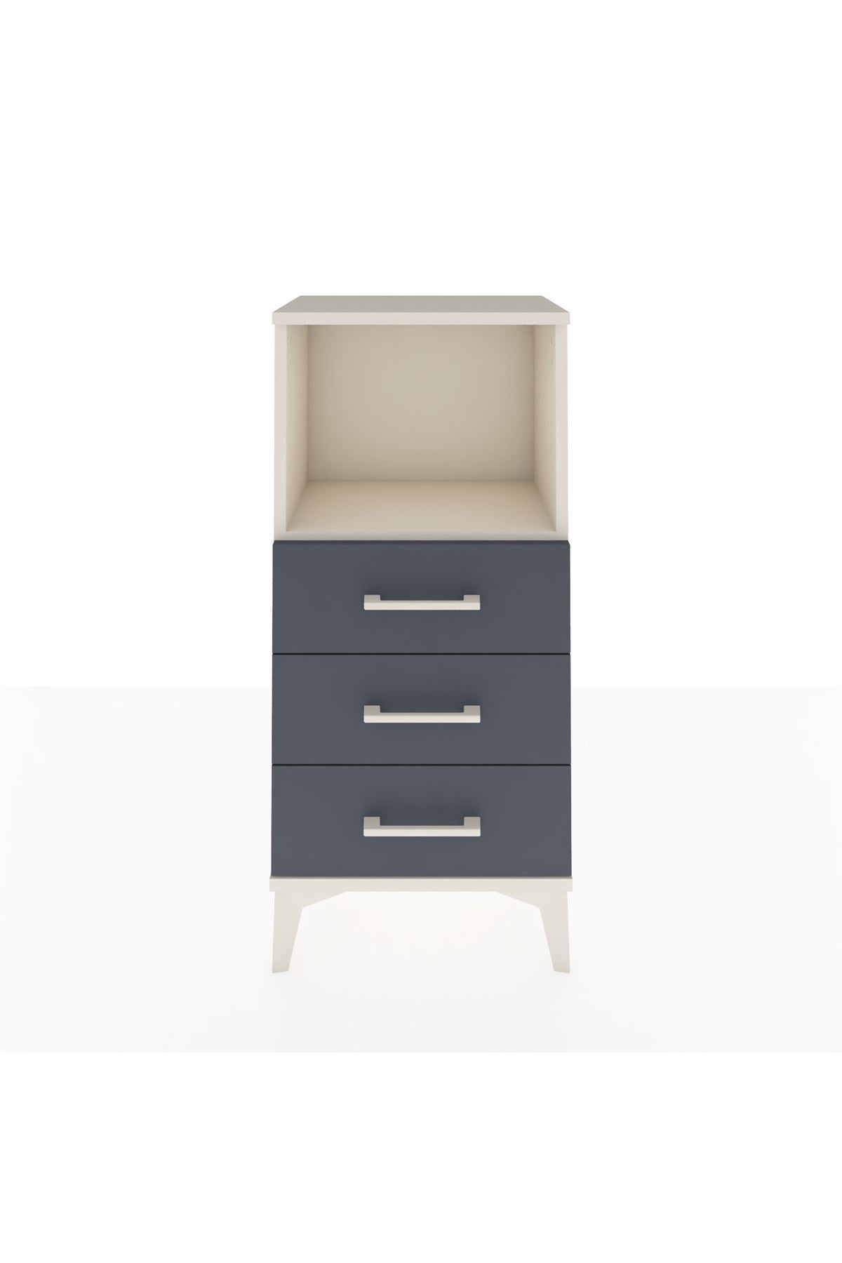 Arges Komodin Tek Raflı 3 Çekmeceli 44x30x96 Aytaşı-Antrasit