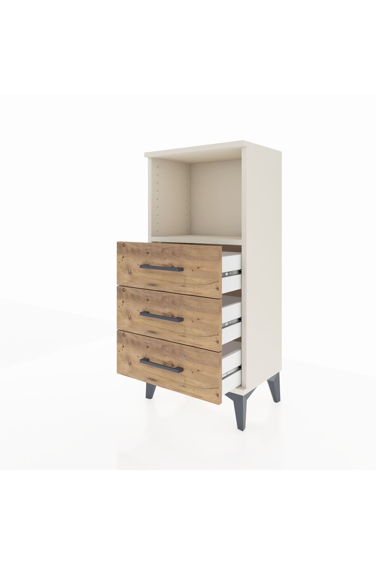 Arges Komodin Tek Raflı 3 Çekmeceli 44x30x96 Aytaşı-Çam