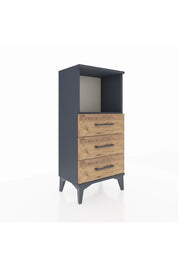 Arges Komodin Tek Raflı 3 Çekmeceli 44x30x96 Antrasit-Çam