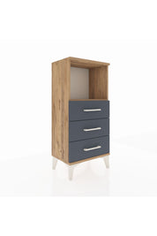 Arges Komodin Tek Raflı 3 Çekmeceli 44x30x96 Çam-Antrasit