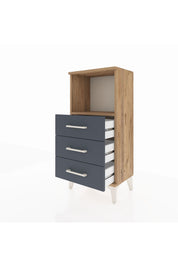 Arges Komodin Tek Raflı 3 Çekmeceli 44x30x96 Çam-Antrasit