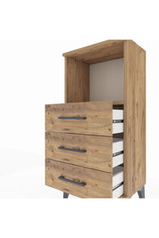 Arges Komodin Tek Raflı 3 Çekmeceli 44x30x96 Çam-Çam
