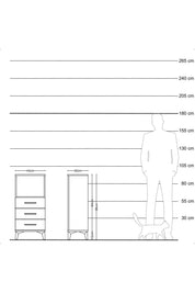 Arges Komodin Tek Raflı 3 Çekmeceli 44x30x96 Çam-Çam