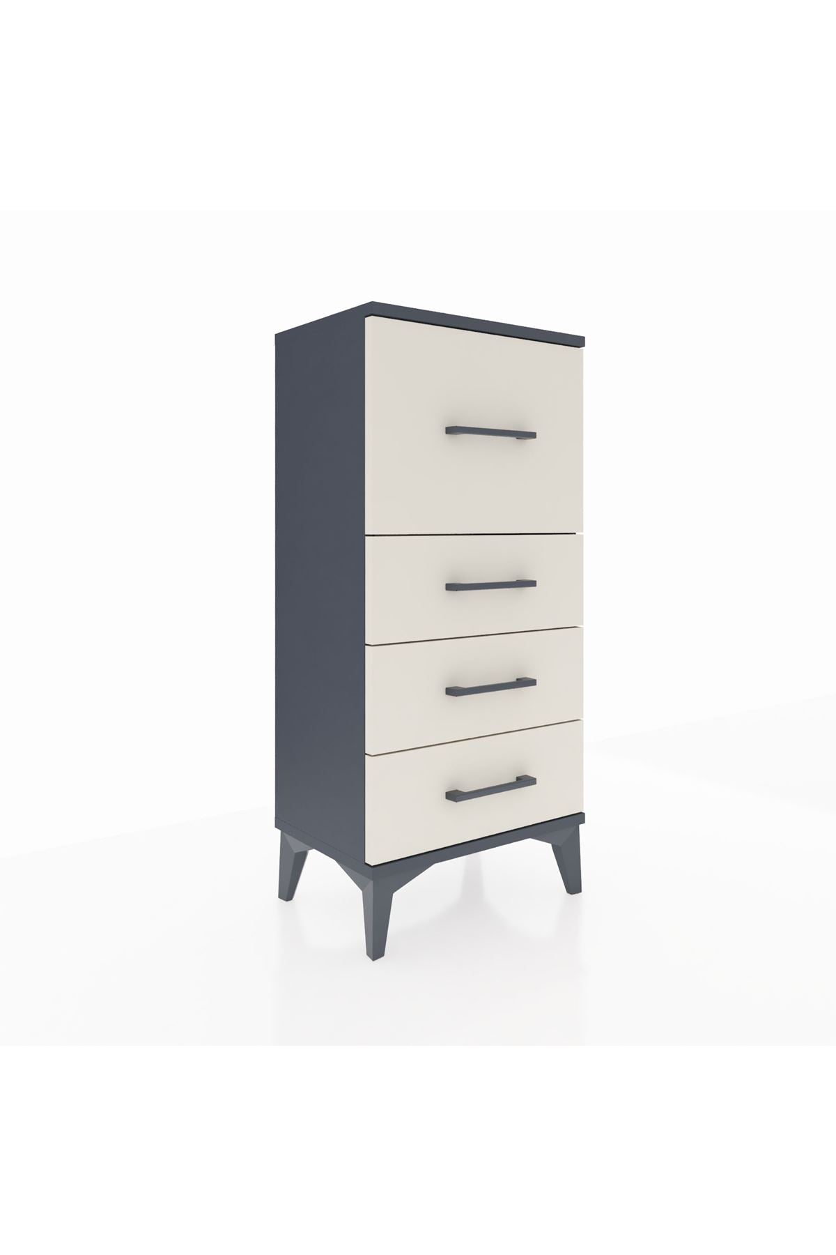 Arges Komodin 4 Çekmeceli 44x30x96 Antrasit-Aytaşı