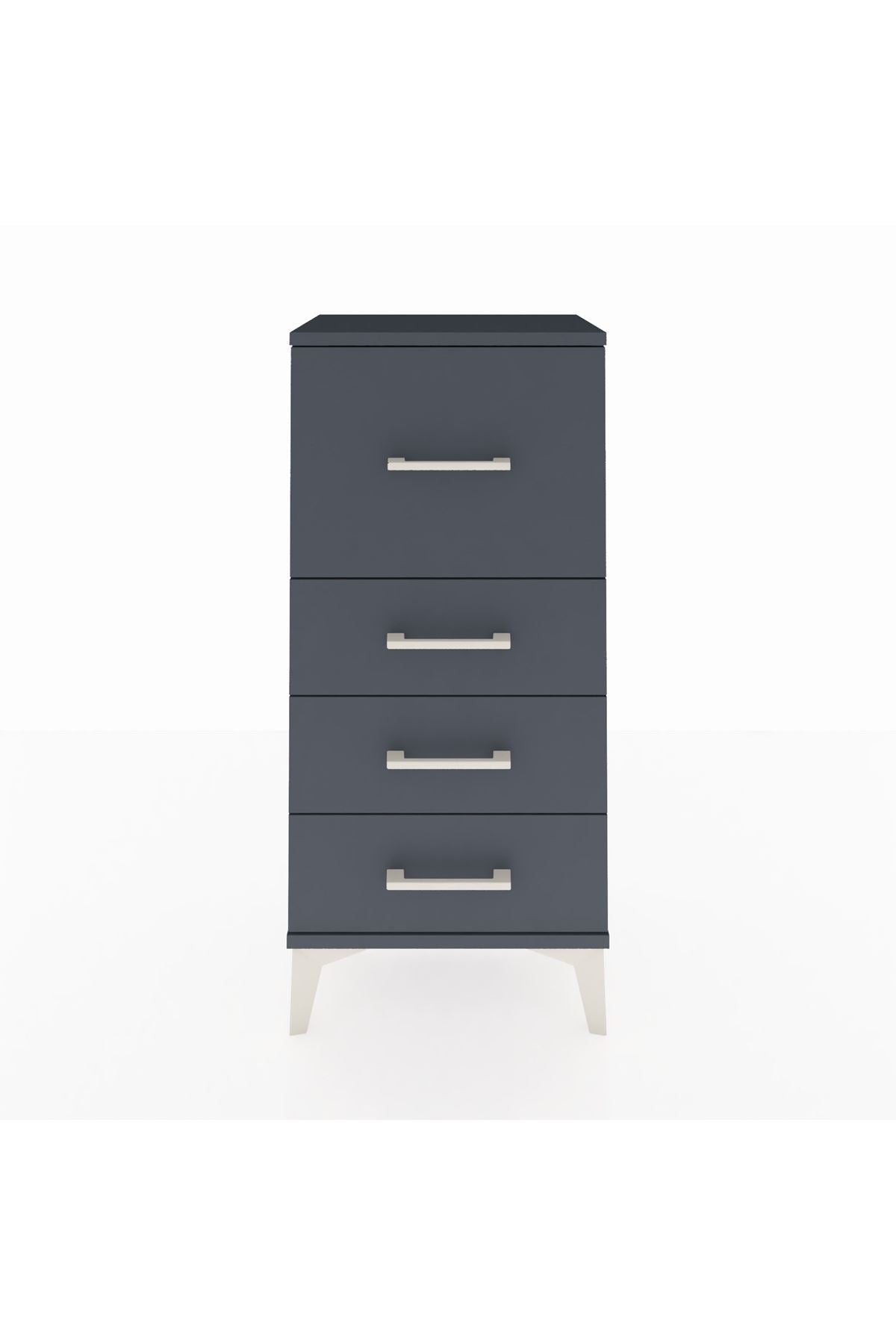 Arges Komodin 4 Çekmeceli 44x30x96 Antrasit-Antrasit