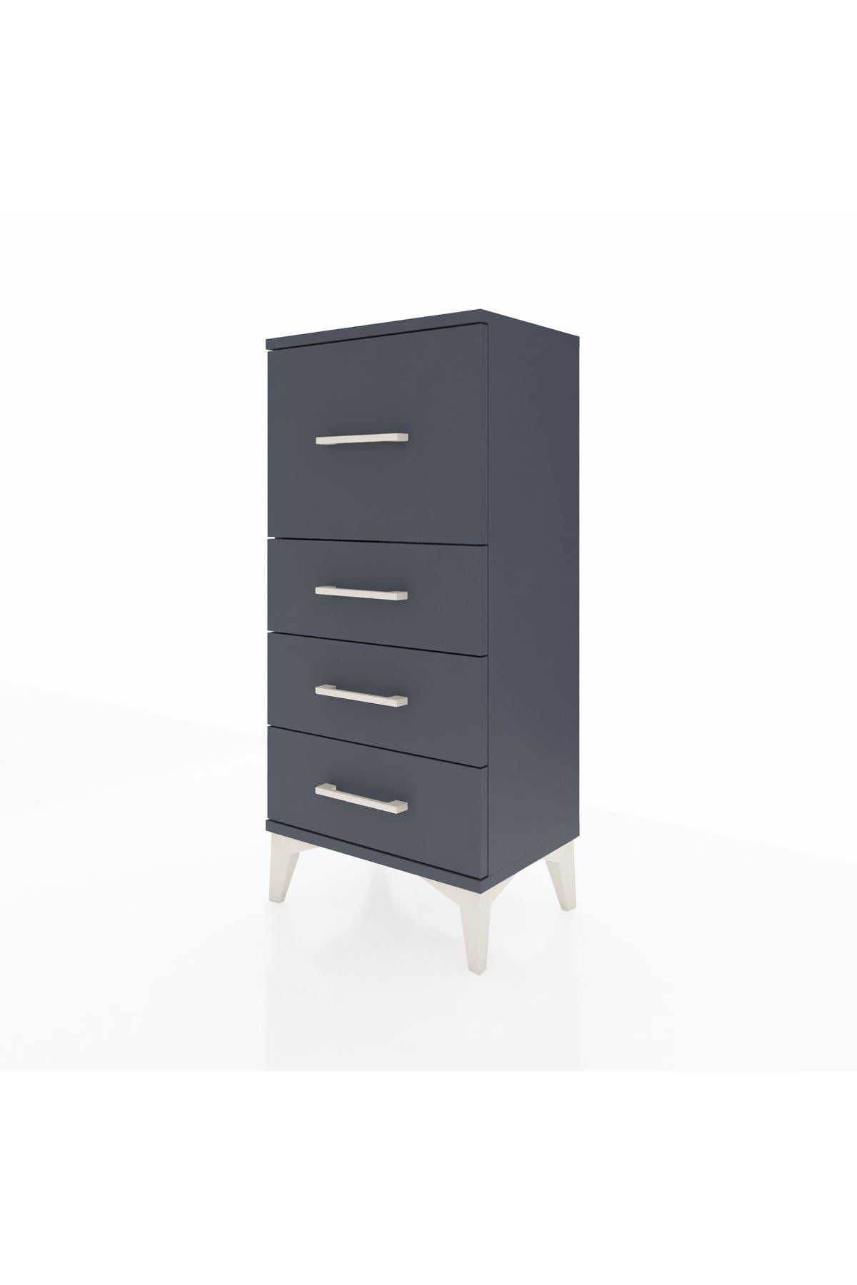 Arges Komodin 4 Çekmeceli 44x30x96 Antrasit-Antrasit