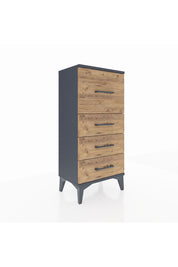 Arges Komodin 4 Çekmeceli 44x30x96 Antrasit-Çam