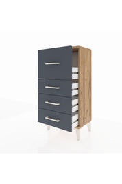 Arges Komodin 4 Çekmeceli 44x30x96 Çam-Antrasit