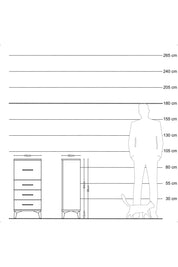 Arges Komodin 4 Çekmeceli 44x30x96 Çam-Antrasit