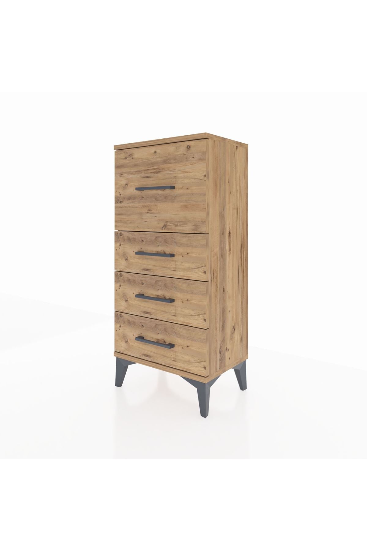 Arges Komodin 4 Çekmeceli 44x30x96 Çam-Çam