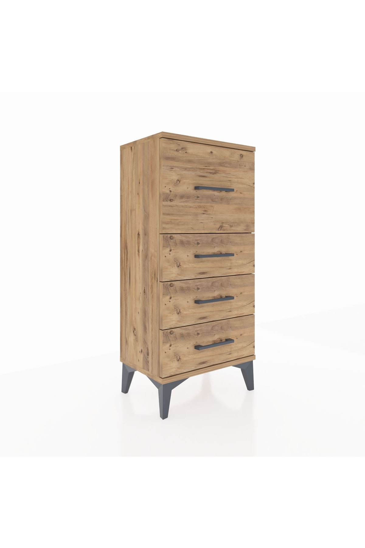 Arges Komodin 4 Çekmeceli 44x30x96 Çam-Çam