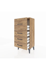 Arges Komodin 4 Çekmeceli 44x30x96 Çam-Çam