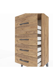 Arges Komodin 4 Çekmeceli 44x30x96 Çam-Çam