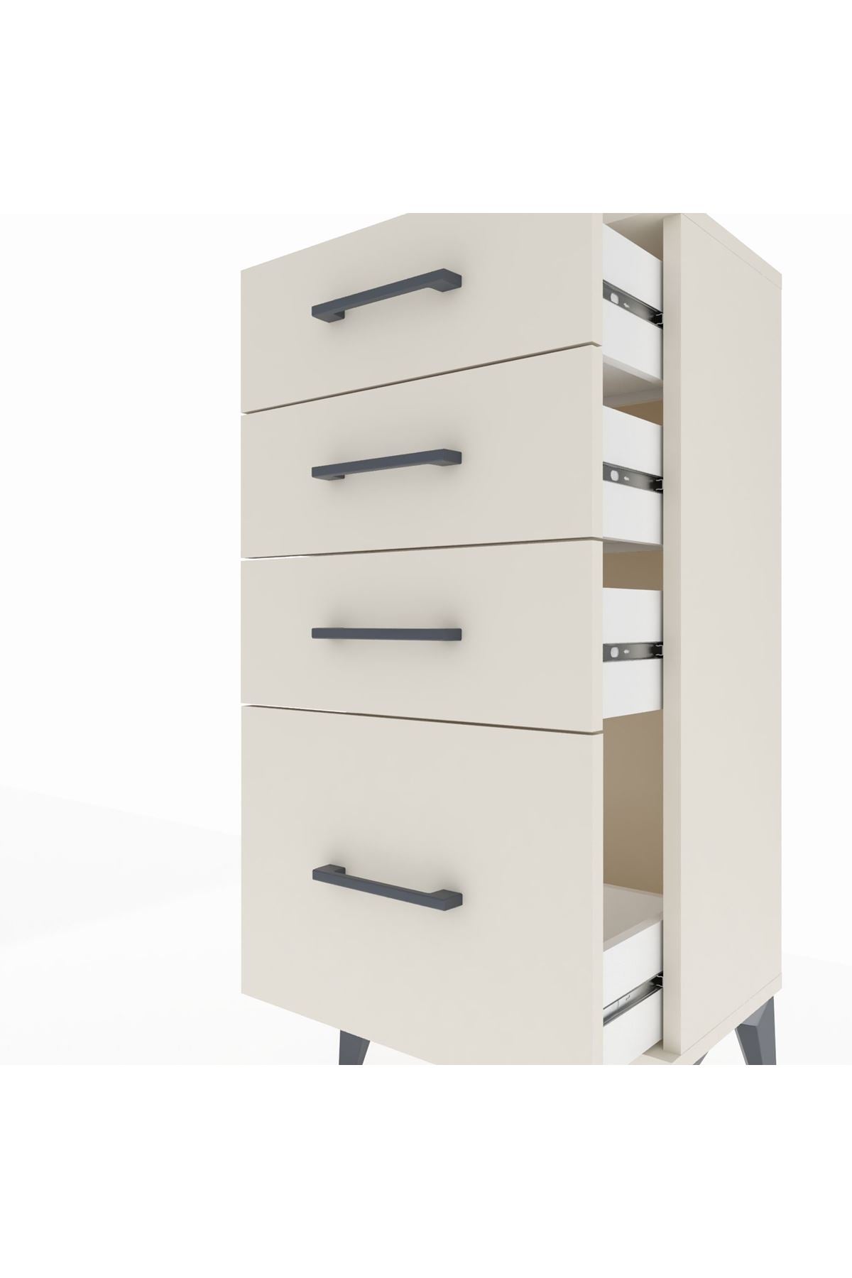 Arges Komodin 4 Çekmeceli 44x30x96 Aytaşı-Aytaşı