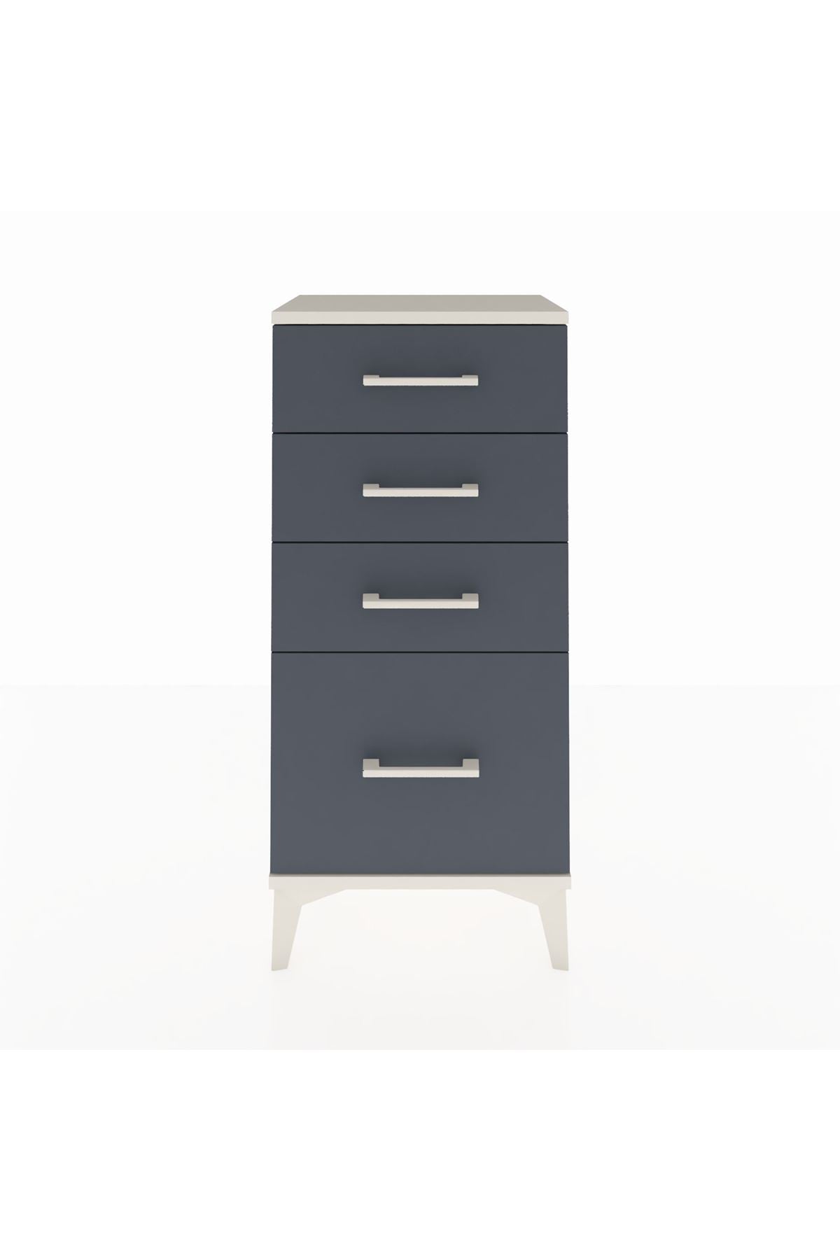 Arges Komodin 4 Çekmeceli 44x30x96 Aytaşı-Antrasit