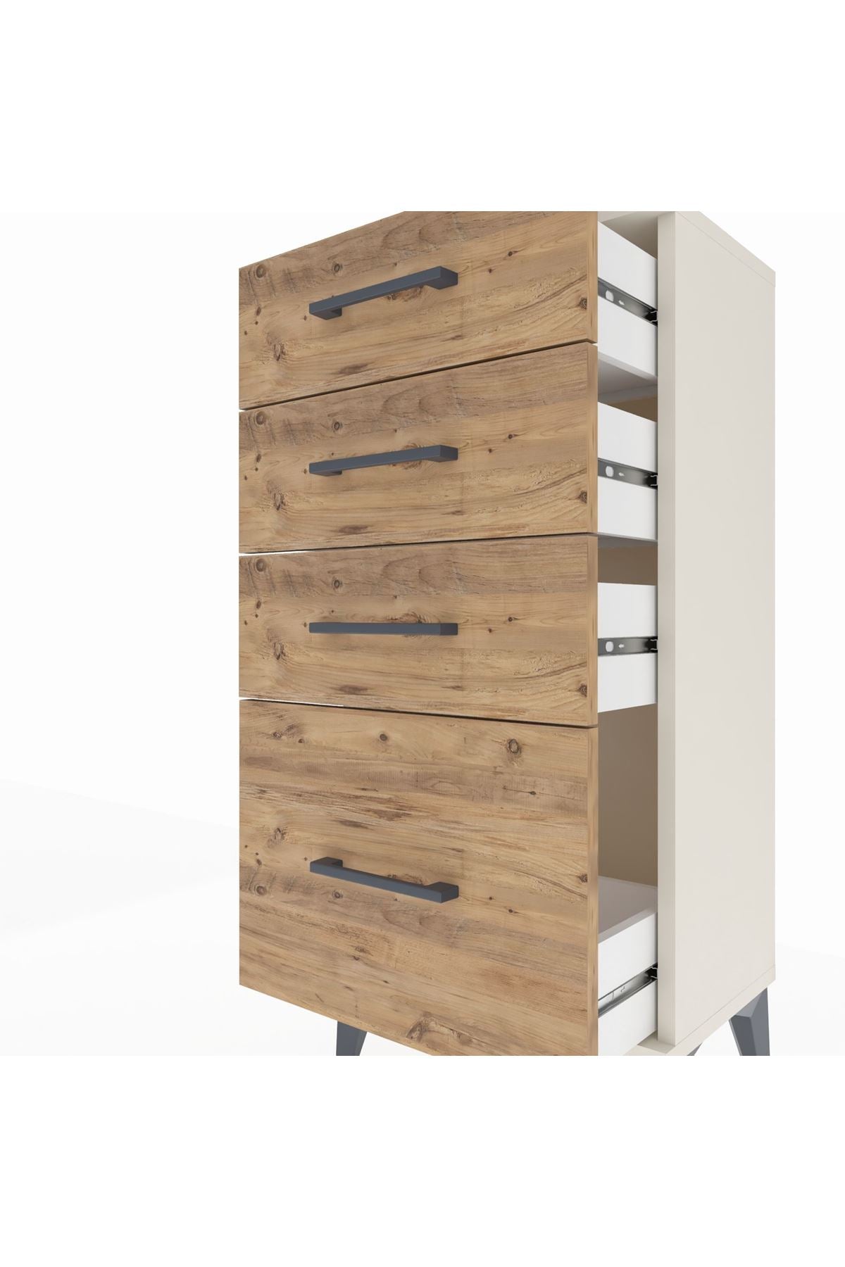 Arges Komodin 4 Çekmeceli 44x30x96 Aytaşı-Çam