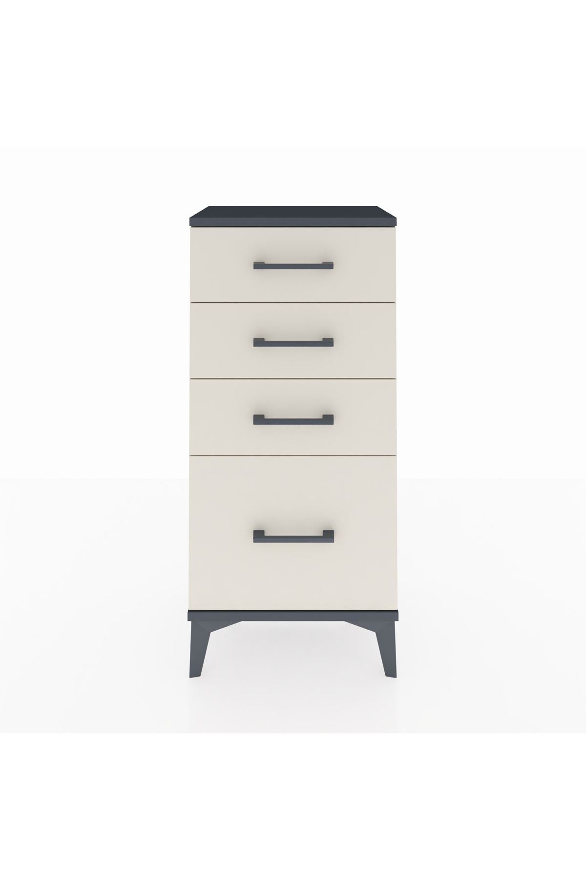 Arges Komodin 4 Çekmeceli 44x30x96 Antrasit-Aytaşı