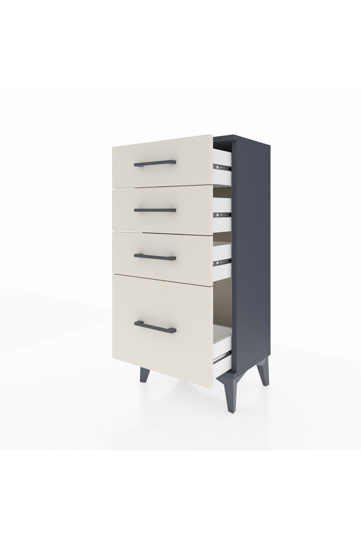 Arges Komodin 4 Çekmeceli 44x30x96 Antrasit-Aytaşı